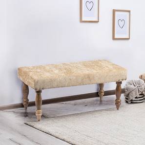 Benches Design Bestone Solid Wood Bench in Ivory Sparkle Velvet