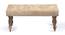Bestone Bench - Ivory Sparkle Velvet (Teak Finish, Ivory Sparkle Velvet) by Urban Ladder - Front View Design 1 - 357129