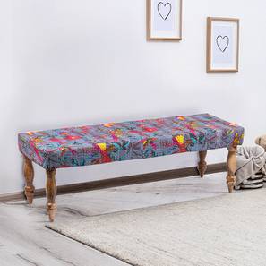 Fabric Benches Design Cairo Solid Wood Bench in Teak Finish