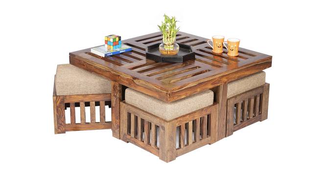 Blane Coffee Table Set - Jute Beige (Teak Finish, Jute Beige) by Urban Ladder - Cross View Design 1 - 357207
