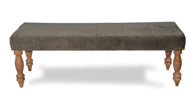Cairo Bench - Grey Velvet (Teak Finish, Grey Velvet) by Urban Ladder - Cross View Design 1 - 357309
