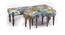 Cairo Bench Set With 2 Stool - Multicolour Patch Kantha (Teak Finish, Multicolour Patch Kantha) by Urban Ladder - Front View Design 1 - 357320