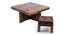 Dresden Coffee Table Set - Brown Sparkle Velvet (Teak Finish, Brown Sparkle Velvet) by Urban Ladder - Design 1 Side View - 357341