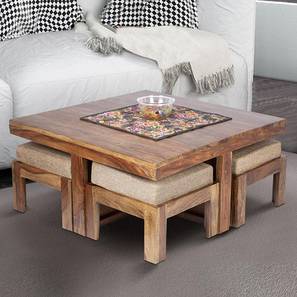 Beige coffee top table set