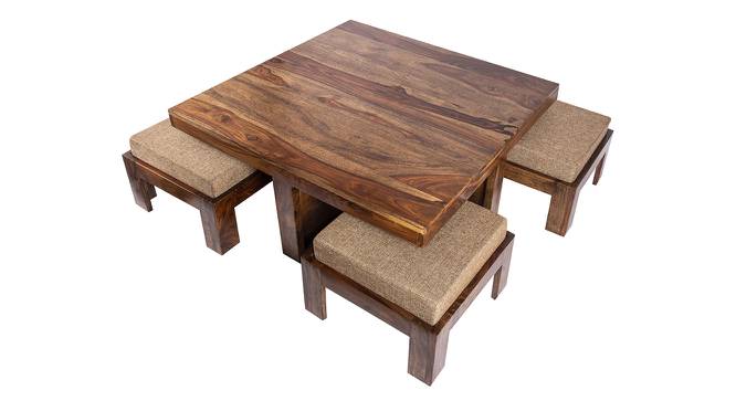 Edel Coffee Table Set - Jute Beige (Teak Finish, Jute Beige) by Urban Ladder - Front View Design 1 - 357407