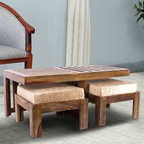 Coffee Table Design Irish Rectangular Solid Wood Coffee Table in Teak Velvet Cream