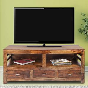 Cabinet And Sideboard Design Allen Solid Wood Free Standing TV Unit in Teak Finish