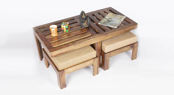 Irish Coffee Table Set - Jute Beige (Teak Finish, Jute Beige) by Urban Ladder - Cross View Design 1 - 357487
