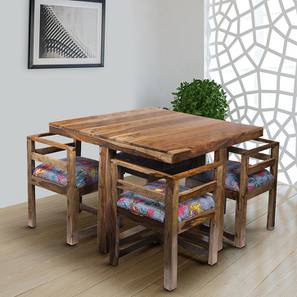 All 4 Seater Dining Table Sets Design Kingston Solid Wood 4 Seater Dining Table with Set of 4 Chairs in Teak Finish