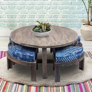 Coffee Table Design Nashville Round Solid Wood Coffee Table in Antique Grey Indigo Patchwork Kantha