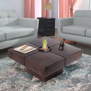Nesting Coffee Table Design Montreal Square Solid Wood Coffee Table in Walnut Finish
