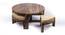 Nashville Coffee Table Set - Ivory Sparkle Velvet (Teak Finish, Ivory Sparkle Velvet) by Urban Ladder - Cross View Design 1 - 357640