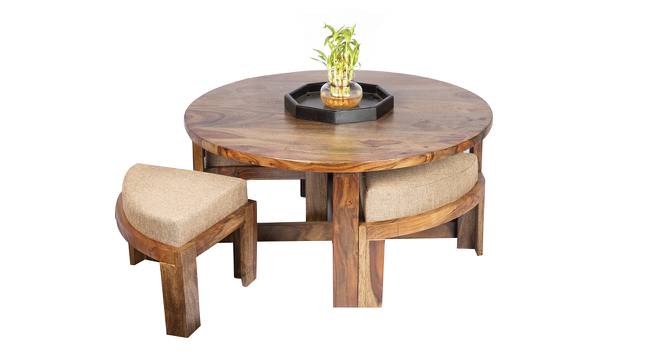 Nashville Coffee Table Set - Jute Beige (Teak Finish, Jute Beige) by Urban Ladder - Front View Design 1 - 357649