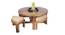 Nashville Coffee Table Set - Jute Beige (Teak Finish, Jute Beige) by Urban Ladder - Front View Design 1 - 357649