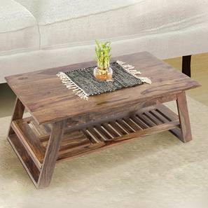 Tables In Hoskote Design Alison Rectangular Solid Wood Coffee Table in Teak Finish