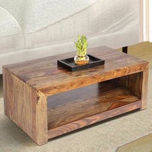 Coffee Table Design Kassel Rectangular Solid Wood Coffee Table in Teak Finish