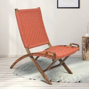 Wooden Chair Design Natwest Lounge Chair in Orange Fabric