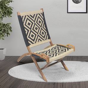 Wooden Chair Design Natwest Lounge Chair in Black & White Fabric