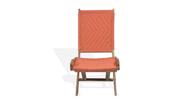 Natwest Lounge Chair - Orange (Teak Finish, Orange) by Urban Ladder - Front View Design 1 - 357749