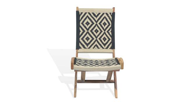Natwest Lounge Chair - Black & White (Teak Finish, Black & White) by Urban Ladder - Front View Design 1 - 357750