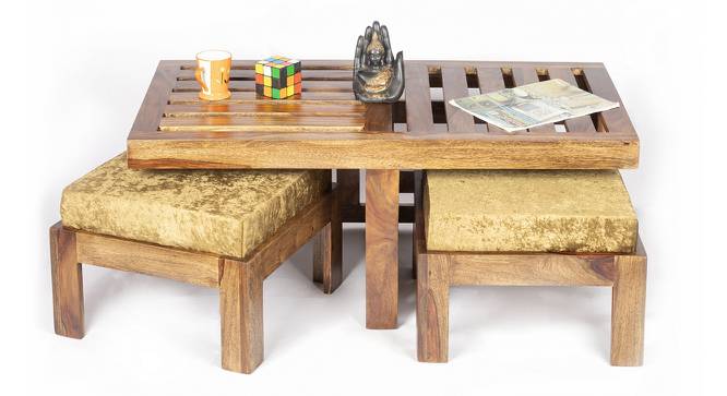 Ryan Coffee Table Set - Velvet Green (Teak Finish, Velvet Green) by Urban Ladder - Cross View Design 1 - 357815