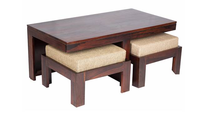 Ross Coffee Table Set - Jute Beige (Walnut Finish, Jute Beige) by Urban Ladder - Front View Design 1 - 357828