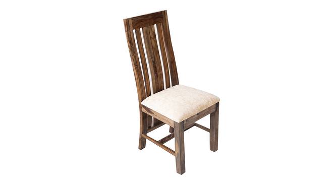 Romeo Dining Chair - Set of 2 (Teak Finish, Ivory Sparkle Velvet) by Urban Ladder - Front View Design 1 - 357832
