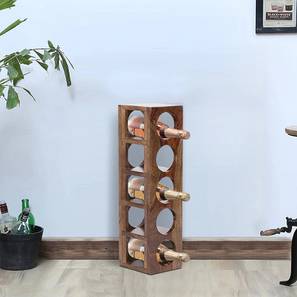 Storage In Sirohi Design Wembley Solid Wood Bar Cabinet in Teak Finish