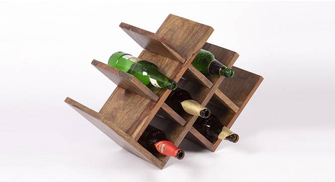Kassel Wine Rack / Bottle Holder (Teak Finish, Teak Finish) by Urban Ladder - Cross View Design 1 - 357913