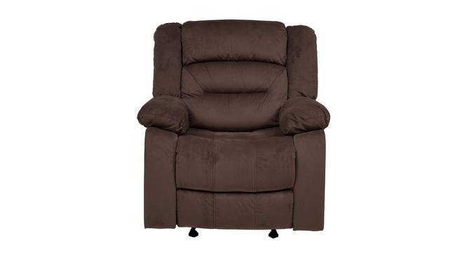 Clinton Fabric Recliner Sofa 1 Seater-Dark Brown by Urban Ladder - Front View Design 1 - 358164