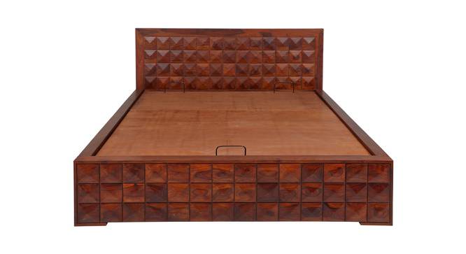 Diamond Queen Bed With Hydraulic Storage (Walnut Finish, Queen Bed Size) by Urban Ladder - Cross View Design 1 - 358234
