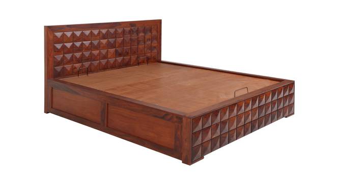 Diamond King Bed With Hydraulic Storage (Walnut Finish, King Bed Size) by Urban Ladder - Front View Design 1 - 358246