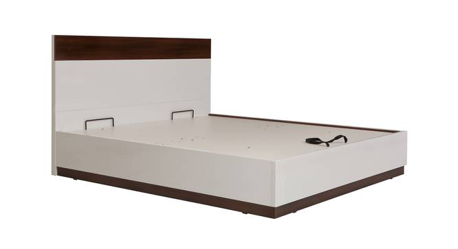 Element King Bed With Hydraulic Storage (Walnut Finish, King Bed Size) by Urban Ladder - Front View Design 1 - 358248