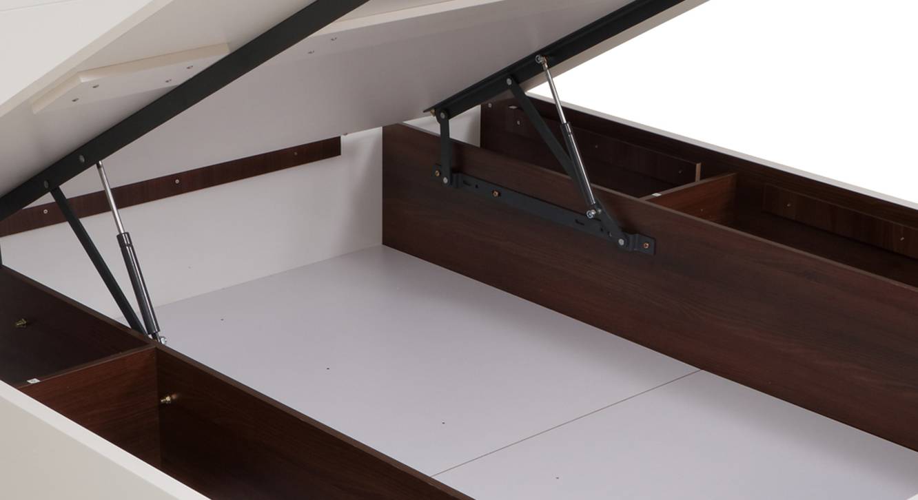 Element Engineered Wood King Size Hydraulic Storage Bed in Walnut