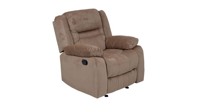 Houston Fabric Recliner Sofa 1 Seater-Light Brown by Urban Ladder - Cross View Design 1 - 358316