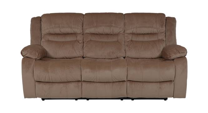 Houston Fabric Recliner Sofa 3 Seater-Light Brown by Urban Ladder - Front View Design 1 - 358330