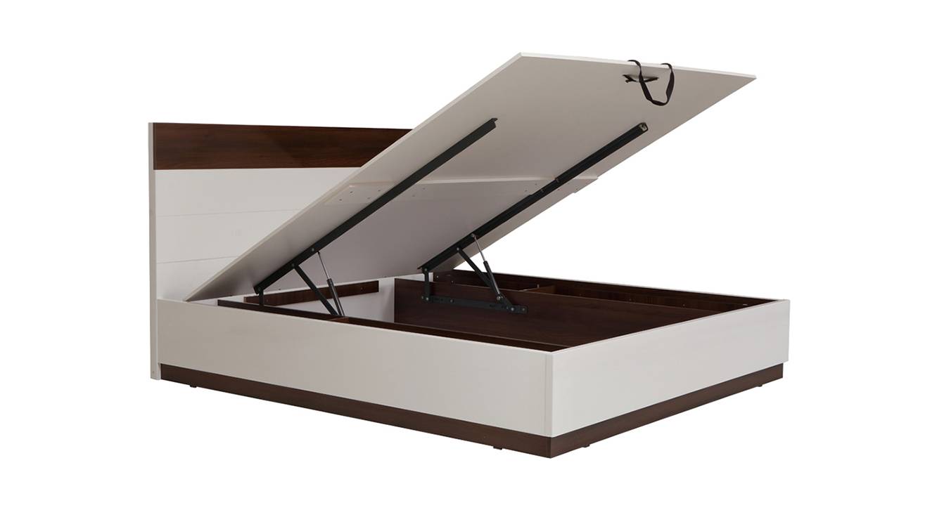 Element Engineered Wood Queen Size Hydraulic Storage Bed in Walnut
