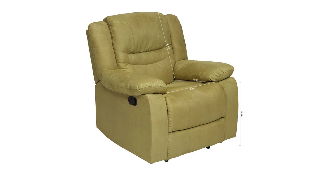 Houston new fabric recliner sofa 1 seater green 7