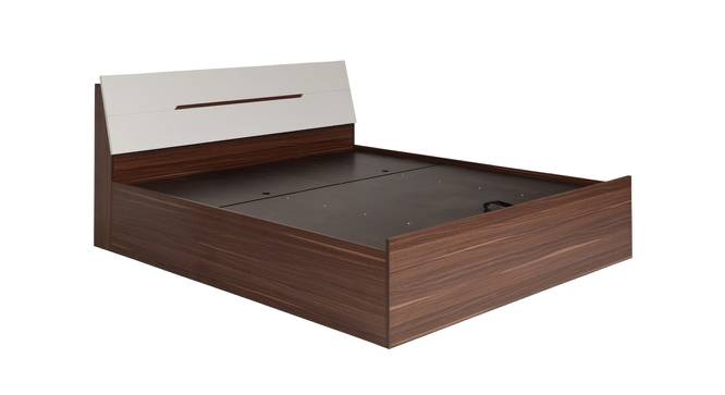 Pristina Queen Bed With Hydraulic Storage (Walnut Finish, Queen Bed Size) by Urban Ladder - Cross View Design 1 - 358442