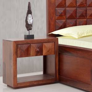 Multipurpose Table Design Diamond Solid Wood Bedside Table in Finish
