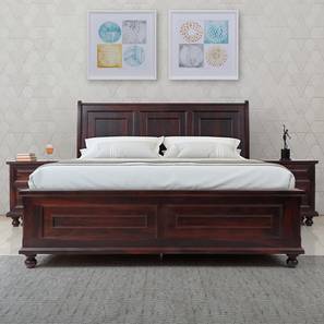 Hydraulic Bed Design Design Alexander Solid Wood King Size Hydraulic Storage Bed in Dark Walnut Finish
