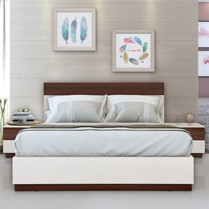 Bedroom Furniture Design Design Element Engineered Wood Queen Size Hydraulic Storage Bed in Walnut Finish