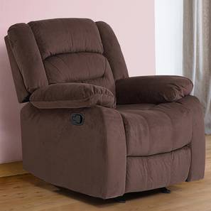 Clinton fabric recliner sofa 1 seater dark brown lp
