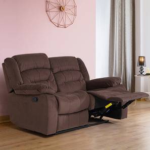 Clinton fabric recliner sofa 2 seater dark brown lp