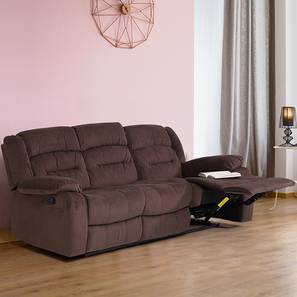 Clinton fabric recliner sofa 3 seater dark brown lp