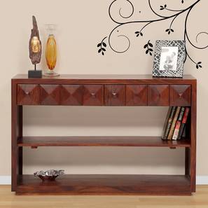 Console Tables Design Diamond Solid Wood Console Table in Honey Finish