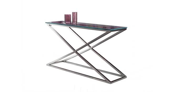 Maria Console Table - Silver (Silver, Powder Coating Finish) by Urban Ladder - Cross View Design 1 - 358924