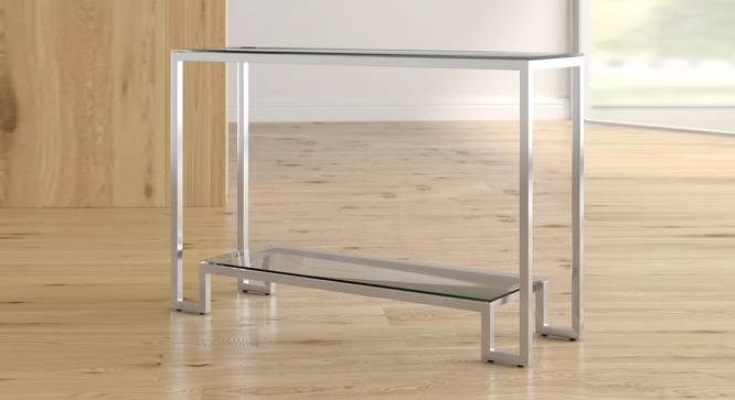 Saga Console Table - Silver (Silver, Powder Coating Finish) by Urban Ladder - Cross View Design 1 - 358963