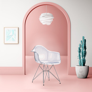Study Chair Design Brill Polyester Study Chair in Transparent Colour