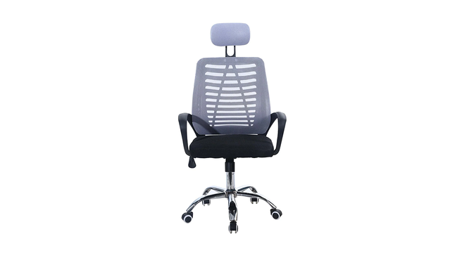 June Study Chair - Grey (Grey) by Urban Ladder - Cross View Design 1 - 359276